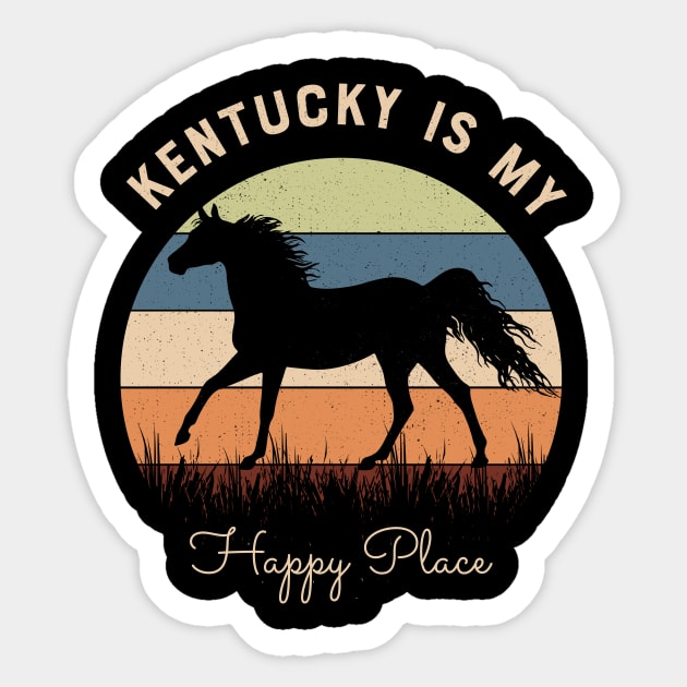 Kentucky is My Happy Place My Old  Kentucky Home Vintage souvenir Sticker by Best1ne